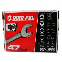 KLUCZE PŁASKO OCZKOWE 6-32 TORX ZESTAW KLUCZY 47sz