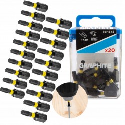 GRAPHITE Bity końcówki udarowe TORX TX20 25mm 20el
