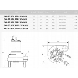 OMNIGENA POMPA ZATAPIALNA SZAMBA WQ 80BOA 1500 PREMIUM 400V 1500W