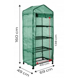 NEO MINI SZKLARNIA BALKONOWA 4 POZIOMY 69x49x160cm FOLIA PE TUNEL FOLIOWY