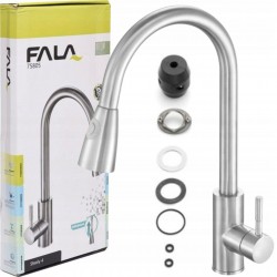 BATERIA KUCHENNA wyciągana wylewka ZLEWOZMYWAKOWA INOX STEELY 4 FALA 75805