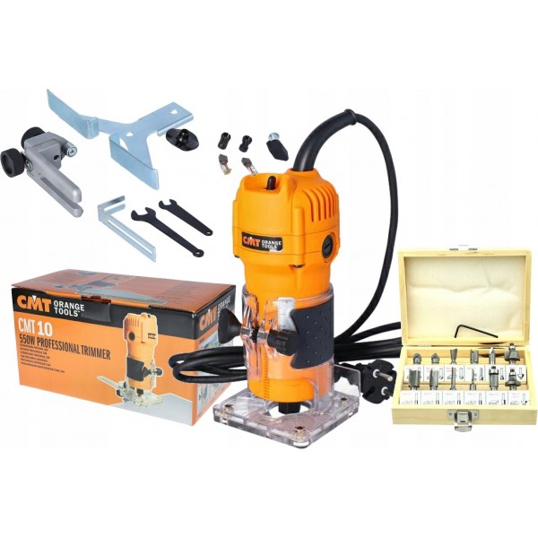 CMT FREZARKA RĘCZNA KRAWĘDZIOWA 550W CMT10 TRYMER KRAWĘDZI 6,35 6-8mm +12FR CMT FREZARKA RĘCZNA KRAWĘDZIOWA 550W CMT10 TRYMER KRAWĘDZI 6,35 6-8mm +12FR