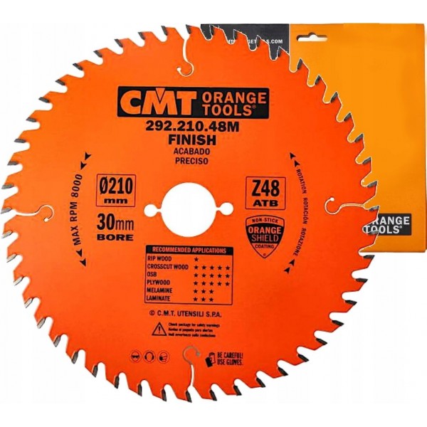 CMT PIŁA PILARKA TARCZOWA DO CIĘCIA DREWNA LAMINATÓW 210X30MM 292.210.48M CMT PIŁA PILARKA TARCZOWA DO CIĘCIA DREWNA LAMINATÓW 210X30MM 292.210.48M