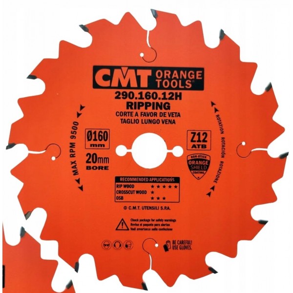 CMT PIŁA TARCZA PILARSKA PIŁA DO CIĘCIA DREWNA 160x20mm 12Z 290.160.12H CMT PIŁA TARCZA PILARSKA PIŁA DO CIĘCIA DREWNA 160x20mm 12Z 290.160.12H