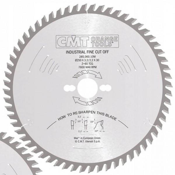 CMT TARCZA DO CIĘCIA DREWNA WZDŁUŻ I W POPRZEK 250X30MM 60Z 285.060.10M CMT TARCZA DO CIĘCIA DREWNA WZDŁUŻ I W POPRZEK 250X30MM 60Z 285.060.10M