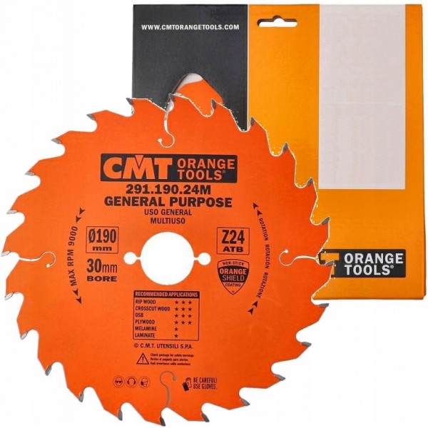 CMT TARCZA TNĄCA PIŁA TARCZOWA DO DREWNA SKLEJKI 190X30MM 24Z 291.190.24M CMT TARCZA TNĄCA PIŁA TARCZOWA DO DREWNA SKLEJKI 190X30MM 24Z 291.190.24M