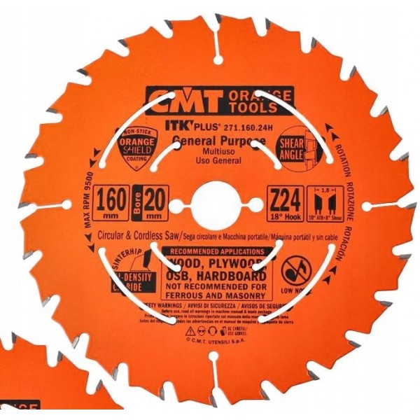 CMT TARCZA DO CIĘCIA WZDŁUŻNEGO DREWNA SKLEJKI 160 X 20MM 24Z 271.160.24H CMT TARCZA DO CIĘCIA WZDŁUŻNEGO DREWNA SKLEJKI 160 X 20MM 24Z 271.160.24H