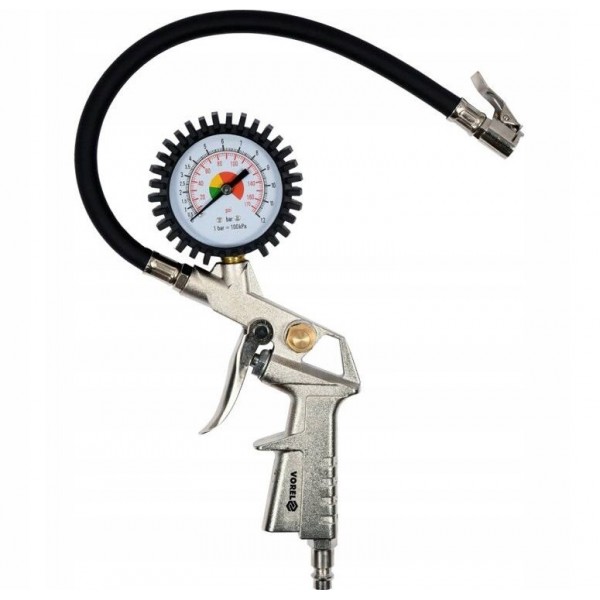 VOREL - PISTOLET DO POMPOWANIA Z MANOMETREM ANALOGOWYM 8BAR 40CM WĘŻA 81650 VOREL - PISTOLET DO POMPOWANIA Z MANOMETREM ANALOGOWYM 8BAR 40CM WĘŻA 81650