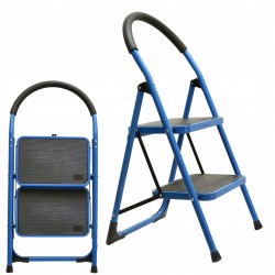 GEKO DRABINA DRABINKA 2-STOPNIOWA SKŁADANA DO 150kg ANTYPOŚLIZGOWA 47cm
