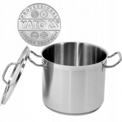 YATO GARNEK WYSOKI INDUKCJA GAZ STAL NIERDZEWNA 24X20CM 9L Z POKRYWA INOX