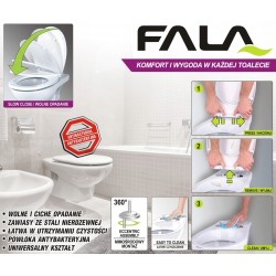 FALA DESKA DO WC WOLNOOPADAJĄCA SEDESOWA TWARDA WYPINANE ZAWIASY FALA 75470