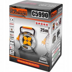 PRZEDŁUŻACZ BUDOWLANY NA BĘBNIE IP44 3x1,5MM 25MB