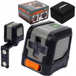 STHOR POZIOMICA LASER KRZYŻOWY ZIELONY +UCHWYT 10m