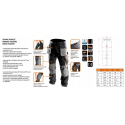 NEO SPODNIE ROBOCZE HD DO PASA WZMACNIANIE OXFORD 81-220 XXL/58