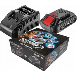 GRAPHITE ZESTAW AKUMULATOR 2Ah BATERIA LI-ION 58GE131 + ŁADOWARKA ENERGY+