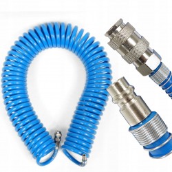 WĄŻ PRZEWÓD SPIRALNY PNEUMATYCZNY 10M DO KOMPRESOR PE 5x8mm NIEBIESKI