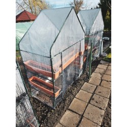 MINI SZKLARNIA FOLIOWA TUNEL FOLIOWY FOLIA 143x73x195cm OGRODOWY 4 PÓŁKI