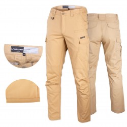 LAHTI PRO SPODNIE ROBOCZE bojówki Slim Fit CE L405210 BEŻOWE r. L