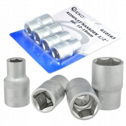 GEKO ZESTAW KOMPLET 4 ELEMENTY NASADEK 1/2" NASADKI 10-13-17-19MM G10163