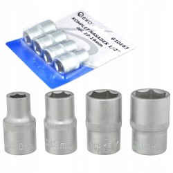 GEKO ZESTAW KOMPLET 4 ELEMENTY NASADEK 1/2" NASADKI 10-13-17-19MM G10163