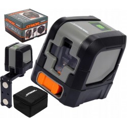 STHOR POZIOMICA LASER KRZYŻOWY ZIELONY +UCHWYT 10m