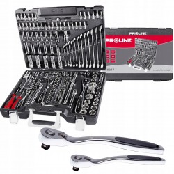 PROLINE ZESTAW 217el KLUCZE NASADOWE i PŁASKIE 1/4" 3/8" 1/2" WALIZKA 58217