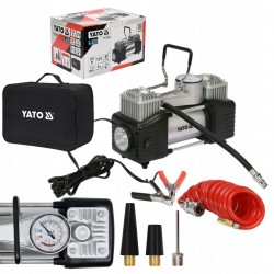 YATO KOMPRESOR SAMOCHODOWY Z MANOMETRTEM 12V POMPKA SPRĘŻARKA 250W