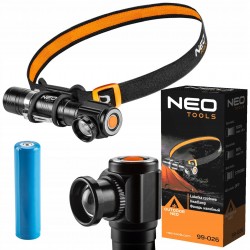 LATARKA CZOŁOWA AKUMULATOROWA 800lm USB NEO 99-026