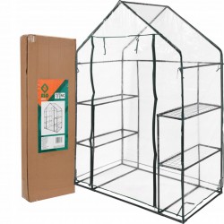 MINI SZKLARNIA FOLIOWA TUNEL FOLIOWY FOLIA 143x73x195cm OGRODOWY 4 PÓŁKI