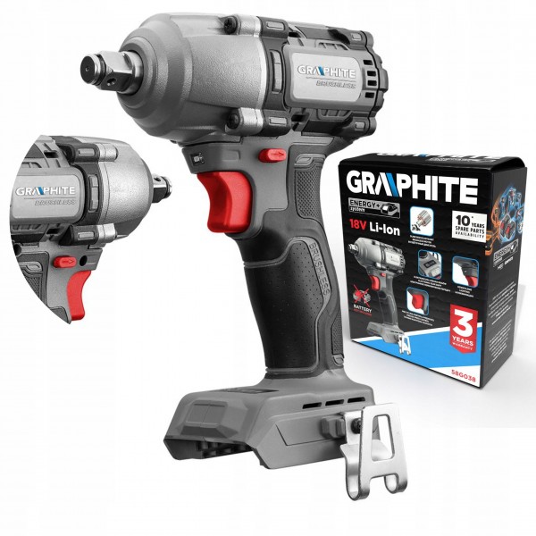 GRAPHITE KLUCZ UDAROWY AKUMULATOROWY 18V BEZSZCZOTKOWY 450Nm 58G038 GRAPHITE KLUCZ UDAROWY AKUMULATOROWY 18V BEZSZCZOTKOWY 450Nm 58G038