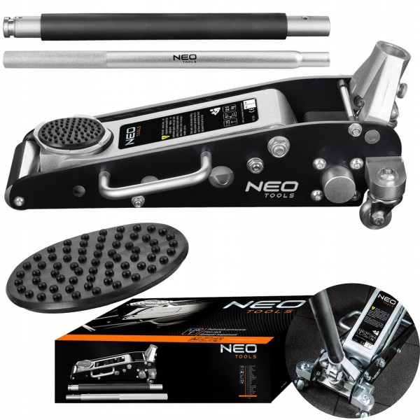 NEO PODNOŚNIK HYDRAULICZNY ALUMINIOWY ŻABA NISKOPROFILOWY 1.5T 11-730 NEO PODNOŚNIK HYDRAULICZNY ALUMINIOWY ŻABA NISKOPROFILOWY 1.5T 11-730