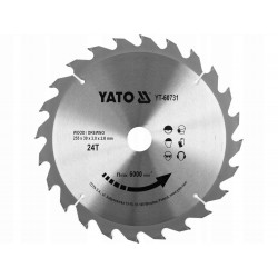 YATO TARCZA PIŁA DO DREWNA WIDIOWA 255 X 30 MM 24T WĘGLIK WOLFRAMU YT-60731