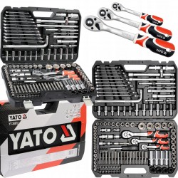 YATO ZESTAW 1/2" 1/4" 3/8" KLUCZE NASADOWE PŁASKIE BITY TORX NASADKI 128el