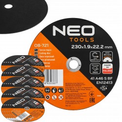 NEO ZESTAW 25EL TARCZE TNĄCE METALU 41 A46 S BF 230x22,2 INOX POLSKI 08-721