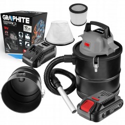 GRAPHITE ODKURZACZ POPIOŁU SEPARATOR 18V 15L +2Ah