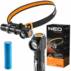LATARKA CZOŁOWA AKUMULATOROWA 800lm USB NEO 99-026