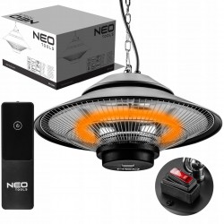 NEO PROMIENNIK SUFITOWY LAMPA GRZEWCZA WISZĄCA PODCZERWIEŃ 1500W +PILOT