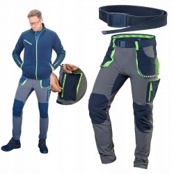 NEO SPODNIE ROBOCZE PREMIUM + PASEK 4 WAY STRETCH ODBLASKOWE 81-231 XXXL/58