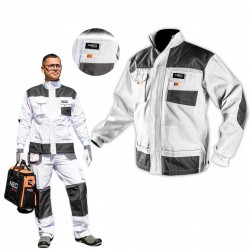 NEO BLUZA KURTKA ROBOCZA POLAR HD+ BIAŁA ODBLASKOWA OXFORD 81-110 M/50