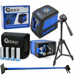 GEKO LASER KRZYŻOWY SAMOPOZIOMUJĄCY CZERWONY 25m ETUI G03303 STATYW PODPORA