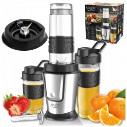 ADLER BLENDER PERSONALNY KIELICHOWY 2 BIDONY + WKŁAD CHŁODZĄCY 800W CZARNY