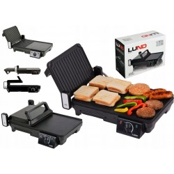 GRILL ELEKTRYCZNY 2000W STOŁOWY ROZKŁADANY LUND