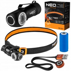 NEO LATARKA CZOŁOWA 600LM USB MAGNETYCZNE ŁADOWANIE CREE XPG3 LED 99-027