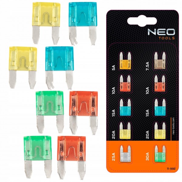 NEO TOOLS ZESTAW BEZPIECZNIKÓW SAMOCHODOWYCH, 10 SZT TOPEX BLISTER 11-992 NEO TOOLS ZESTAW BEZPIECZNIKÓW SAMOCHODOWYCH, 10 SZT TOPEX BLISTER 11-992