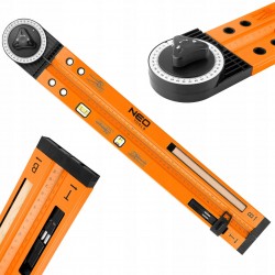 NEO KĄTOMIERZ NASTAWNY Z POZIOMICĄ 500 MM, 2 LIBELLE, OŁÓWEK 72-225