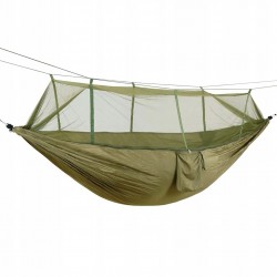 DEDRA HAMAK Z MOSKITIERĄ TURYSTYCZNY SURVIVAL 270x140cm NYLON 210T +WOREK
