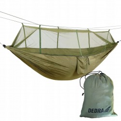 DEDRA HAMAK Z MOSKITIERĄ TURYSTYCZNY SURVIVAL 330x140cm NYLON 210T +WOREK