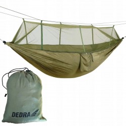 DEDRA HAMAK Z MOSKITIERĄ TURYSTYCZNY SURVIVAL 270x140cm NYLON 210T +WOREK
