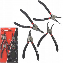 ZESTAW SZCZYPCE DO PIERŚCIENI SEGERA 7'' 180MM 4 ELEMENTY PROSTE WYGIĘTE
