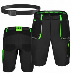 NEO KRÓTKIE SPODENKI ROBOCZE PREMIUM 4 WAY STRETCH CZARNE +PASEK 81-277 L